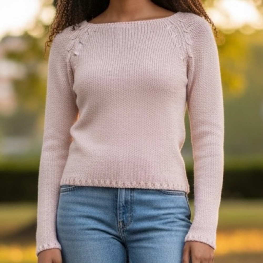 VINTAGE Syb Women’s Knitted Blush Sweater Crop